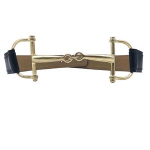 Sold out Black Leather Belt with Gold Accents size small